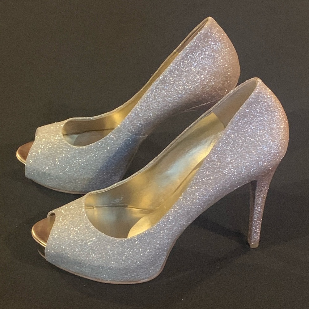 Guess Multi-Color Glitter Peep Toe Dress 9 1/2M